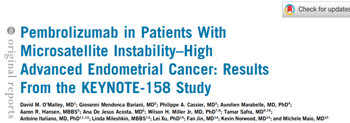 临床试验KEYNOTE-158_免疫治疗为MSI-HdMMR子宫内膜癌患者带来新的生命契机_万象城AWC基因